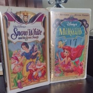 Walt Disney Snow White & The Little Mermaid VHS Duo - Colorful Classic Covers